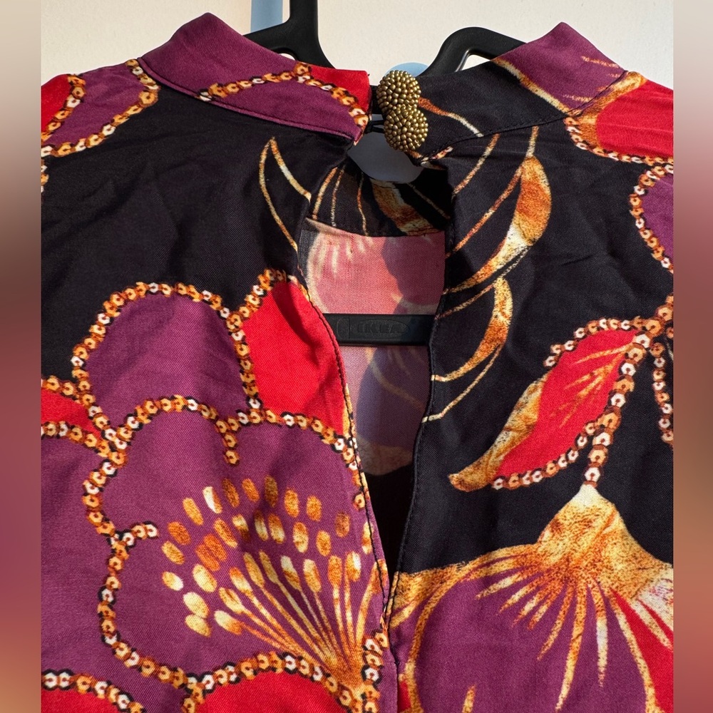 FARM Rio Black Dress with Red and Purple Floral Design - Picture 10 of 13